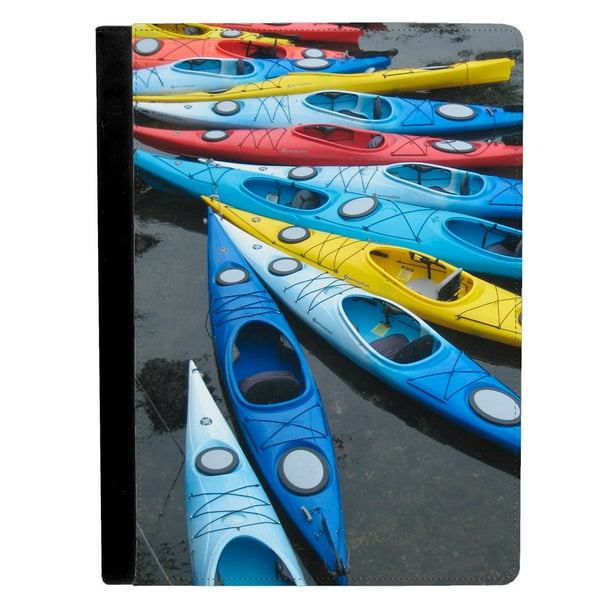 Colorful Kayaks on Dark sand Apple iPad Pro 12.9 Inch Leather Flip