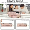 thumbnail image 3 of Decase for Sasmung Galaxy S24 Ultra with Wrist band Kickstand Case,with Metal RIng,Slim Shockproof PU Leather Drop Proof Non-Slip Anti-Fingerprint Protective Phone Case Cover,Rosegold, 3 of 8
