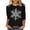 Black, variant on Raeneomay Women's Tee 3/4 Sleeve Crewneck Relaxed Fit Christmas