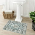 thumbnail image 6 of Blue Bathroom Rugs, Distressed Farmhouse Boho Bath Mat, Comfy Velvet Small Bath Rugs Non Slip Washable, Vintage Oriental Toilet Rug for Sink Shower Vanity, 17x27 inch, 6 of 6