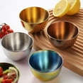 thumbnail image 4 of Stainless Steel Sauce Dishes Small Ice Cream Cups Mini Serving Dessert Bowl Round Seasoning Dishes Sushi Dipping for Kitchen 8 Pack (Rose Gold, 3.35 inch), 4 of 13