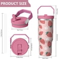 thumbnail image 4 of 30 Oz Tumbler Simple Strawberry Pink Tumbler with Lid and Straw, Birthday Gift Cup for Friend Women Men Coffee Travel Mug Thanksgiving Day Halloween Christmas Gift Water Bottle, 4 of 7