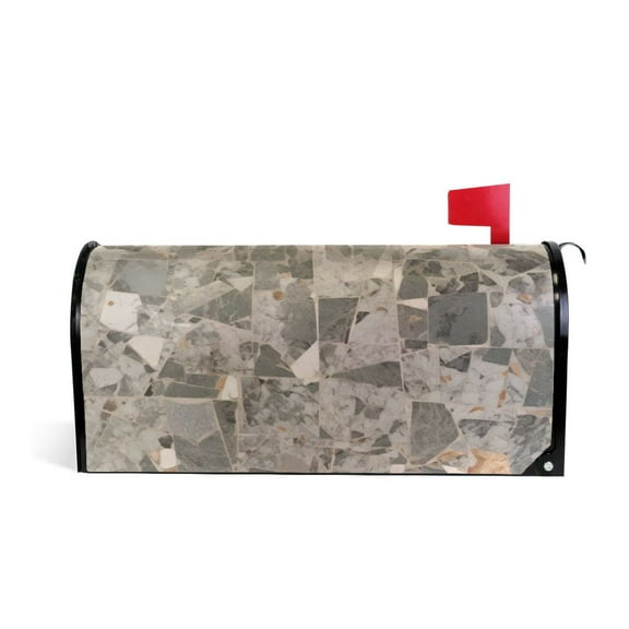 Terrazzo Floor Mailbox Covers Magnetic Post Box Cover Wraps Standard Size 25.5"x21" Waterproof Home Garden Yard Outside Decor