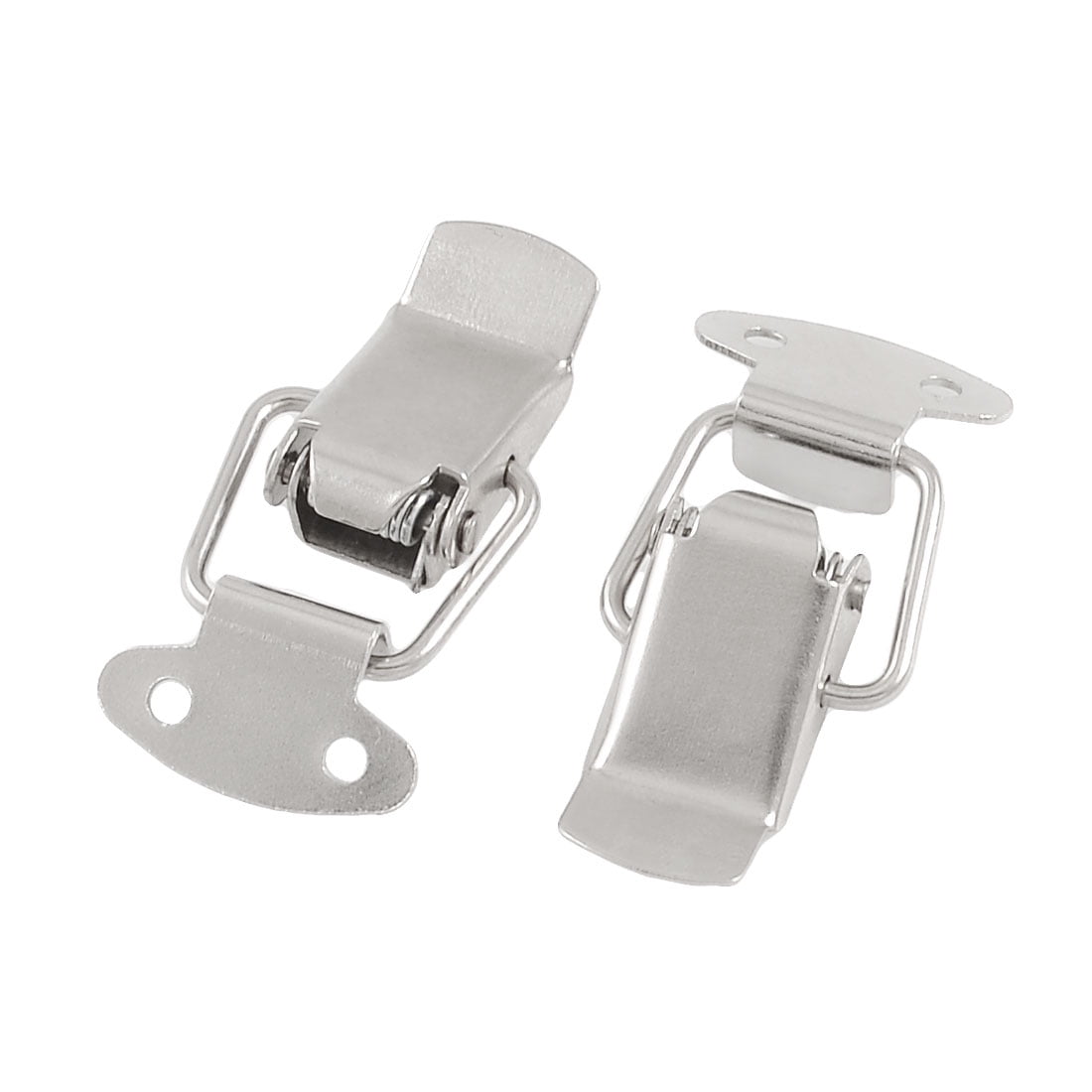2 x Spring Load Straight Loop Draw Latch Silver Tone 2" Length