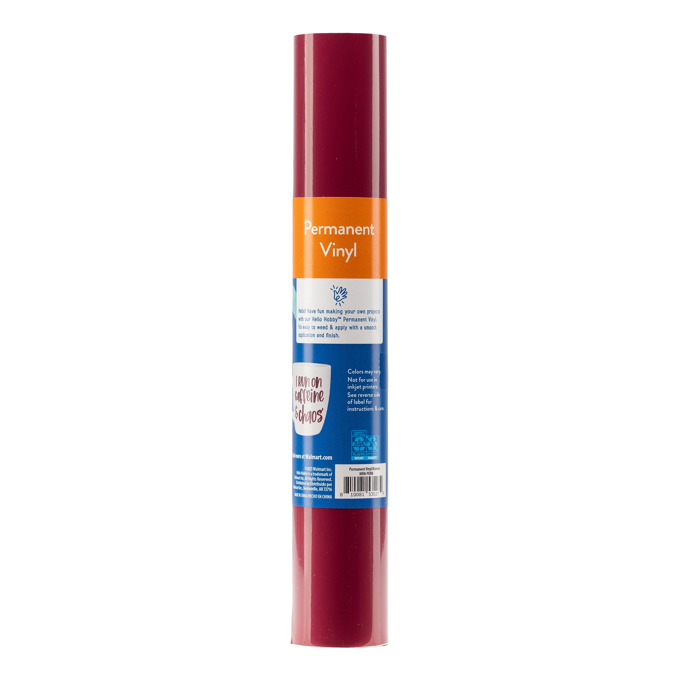 Hello Hobby 12" x 4' Maroon Permanent Craft Vinyl Roll
