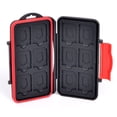thumbnail image 2 of Black Multi-Functional Memory Card Case Holder Storage Box Cartridge Lock Fits 12 SD+12 Micro SD TF Cards Water Resistant, 2 of 6