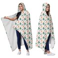 thumbnail image 2 of Wearable Blanket,White Christmas Gingerbread and Tree Pattern Hooded Wearable Sherpa Blanket for Adults & Teens,Winter Poncho Shawl Wrap Cape Thick Warm,60"x80", 2 of 5