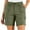 Green B, variant on Taqqpue Women's Hiking Cargo Shorts Elastic Waist Long Shorts Lightweight Quick Dry Ladies Summer Shorts Casual Solid Color Jogger Shorts with Zipper Pockets for Travel Golf