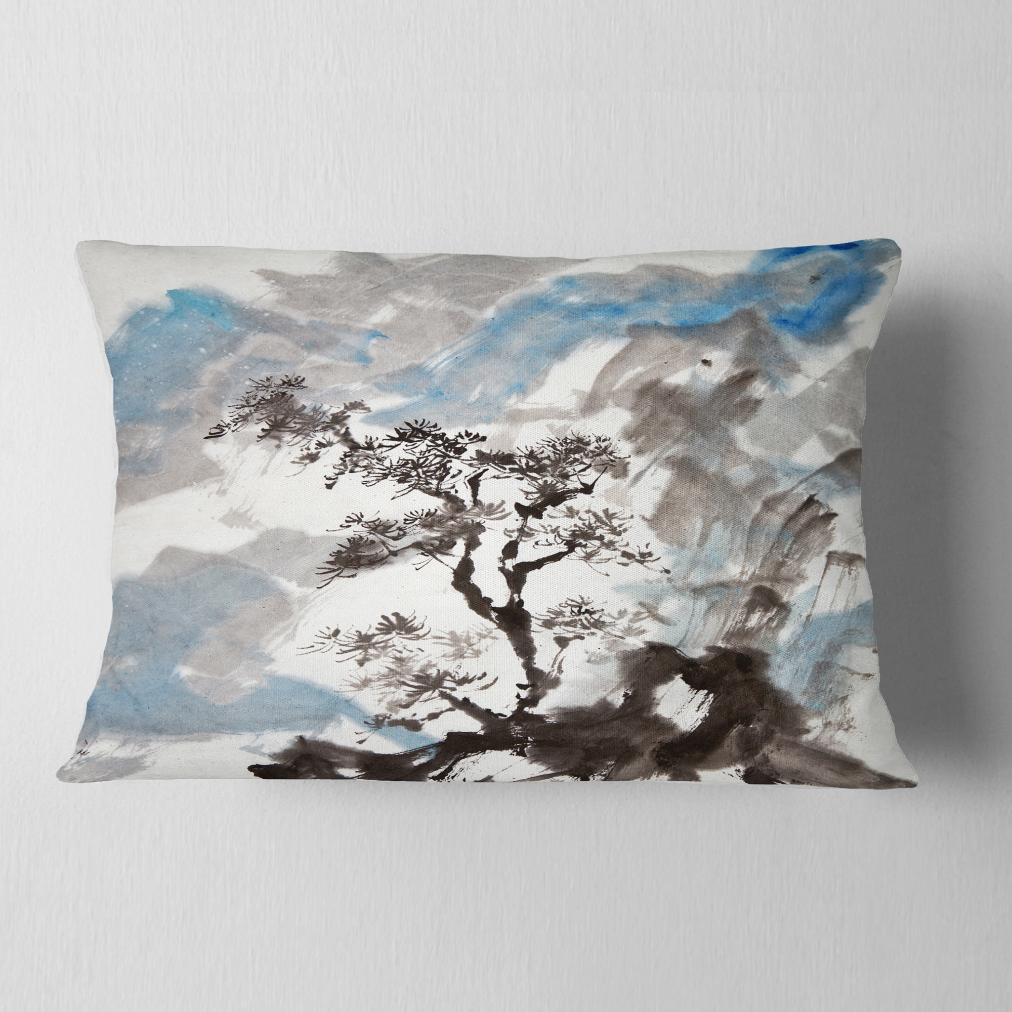 Designart Chinese Pine Tree - Trees Throw Pillow - 12x20