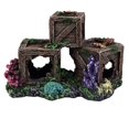 thumbnail image 2 of Décoration de Poisson en Forme de Caisse de Vin Simulée Décoration d'Aquarium en Résine Cachette Ornement de Poisson Ornement d'Aquarium Creux Décoratif, 2 of 8
