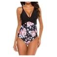 thumbnail image 1 of Gibobby Trajes de Baño para Mujer Una pieza de traje de traje de baño Bikini Push Up Flowers Swimwear Women Swimwears Tankinis Set(Rosa,CH), 1 of 5