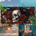 thumbnail image 5 of 1 Pcs 2D Flat License Plate Covers & Frames, Skull Raven and Roses For Decorative Front, Waterproof For Decoration Aluminum License Plate Covers & Frames Cover For Men Women, 12" X 6", 5 of 7