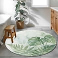 thumbnail image 3 of Round Rugs 3.3Ft, Summer Botanical Round Area Rug Washable Indoor Throw Carpet, Green Palm Leaves Tropical Plant Soft Non Slip Circle Rug for Laundry Room Patio Home Decor Aesthetic, 3 of 8