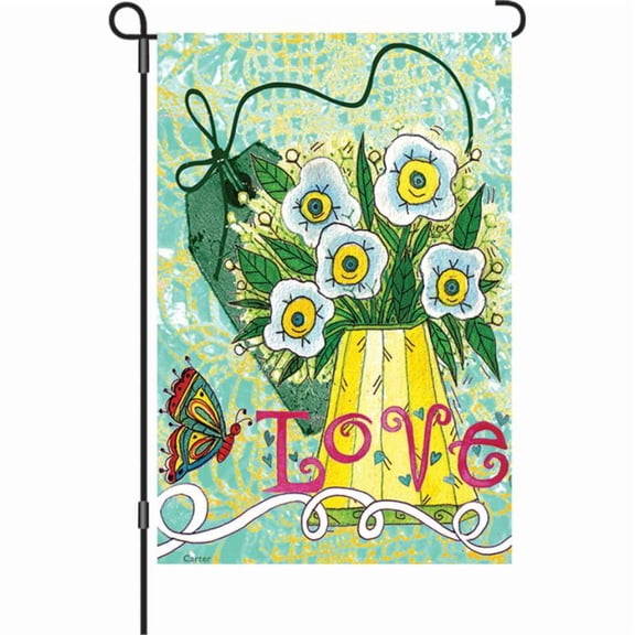 Premier Garden Size Flag - Loves Makes Mehappy
