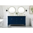 thumbnail image 6 of Elegant Decor Lexington 60" Solid Wood Double Bathroom Vanity in Blue, 6 of 8