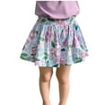 thumbnail image 7 of Herrnalise Toddler Baby Girls Pleated Casual Skirts High Waisted Athletic with Pockets Shorts Running Workout Clothes Printed Florals Short Skirts （2-8Years), 7 of 7