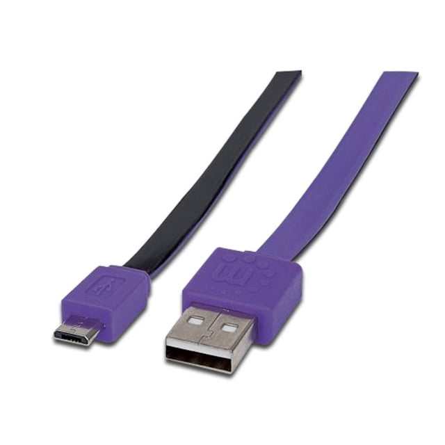 Cable plano Manhattan de USB 2.0 a Micro-B de 1m. Color Morado Manhattan 391368