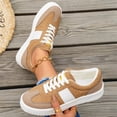 thumbnail image 5 of HTHLVMD Retro Style Tennis Shoes, Platform Sole Trainers, Colorful Suede Sneakers, Platform Sneakers for Women Comfortable Fashion Retro Sneakers Casual Non-Slip Tennis Walking Shoes, Khaki 8, 5 of 6