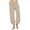 Beige, variant on Linen Pants Women Capri Petite Pants Dressy Casual Drawstring Elastic Waist Wide Leg Plus Size Palazzo Pants Summer Beach Linen Capri Pants with Pockets Black L