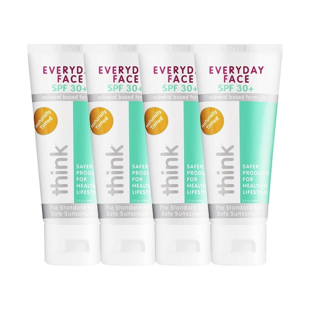 Thinksport Everyday Face SPF 30 Mineral Vegan Sunscreen ( 4 Pack )