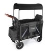 Cochildor Wagon Stroller for 2 Kids, Foldable Stroller Wagon with 2 High Seats, 5 Point Harness, Removable Canopy, Adjustable Handle Bar, Dark Grey