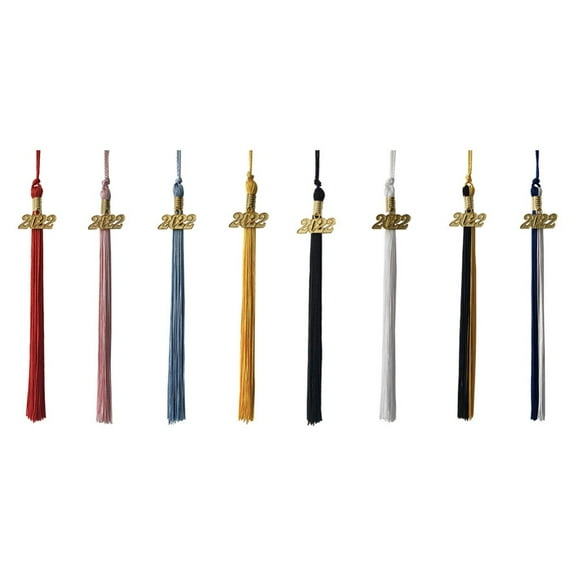 Single & Multiple Color Graduation Tassel with 2022 Year Ornament,Mix Color Pack of 8, 15.8"(Not includd hat)