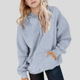 thumbnail image 2 of Garbnen Girls Oversized Hoodie Light Gray Long Sleeve Light Sweatshirt with Pocket Fall Fleece Preppy Trending Clothes for Teen Girls 9-10 Years, 2 of 6