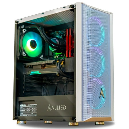 Allied Gaming Patriot Desktop PC: AMD Ryzen 9 5950X, RTX 3080 10GB, 16GB DDR4 3200MHz, 1TB PCIe NVMe SSD, X570 Motherboard, 800 Watt 80+ Gold Power Supply, ARGB Fans, WiFi Ready