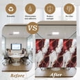 thumbnail image 5 of Marble Red Window Privacy Film, Modern Abstract Gold White Brick Stone Motif Static Cling UV Sun Blocking Heat Control Window Tint, Non-Adhesive One Way Windows Privacy Cover 17.7''x78.7'', 5 of 7
