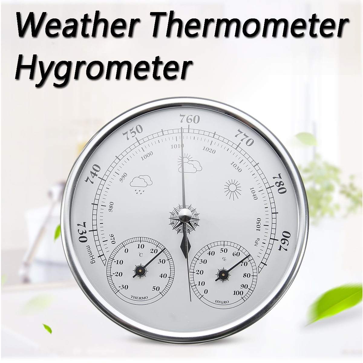 130mm Wall Hanging Weather Thermometer Hygrometer Barometer 3050℃ 0