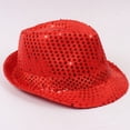 thumbnail image 4 of Slccxzc Adults Sequins Jazz Dance Hat with Necktie Sequin Fedora Hat Disco Party Accessories, 4 of 7