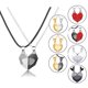 thumbnail image 5 of Collar con imán para amantes, colgante de piedra de los deseos, cadena de clavícula con forma de corazón y corazón roto, 5 of 6