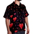 thumbnail image 2 of Valentine's Day Love ECG Men's Spread Collar Tops, Casual Button Down Shirts for Summer Beach, Printed Short Sleeve Shirts - Unisex, 2 of 6