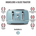 HADEN Highclere 4 Slice, Wide Slot Toaster with Settings in Pool Blue