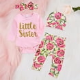 thumbnail image 3 of URMAGIC 4Pcs Infant Girl Outfits Baby Bodysuit Tops Floral Leggings Pants Set Bowknot Headbands Newborn Clothes 0-24 Months, 3 of 13