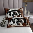 thumbnail image 3 of Western Quilt Set Queen Size Horse Cowboy Bedspread Rustic Farmhouse Bed Set Animal Farmstyle Country West Quilt Set Tribal Aztec Geometry Bedding, 3 of 5