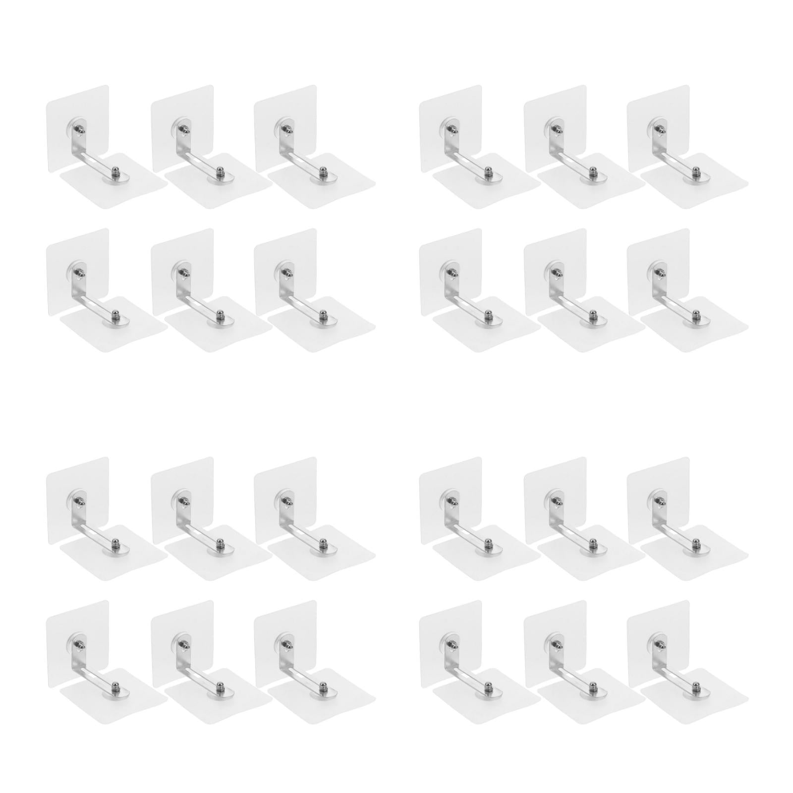 Hemoton 24-Piece Baby Safety Wall Anchor Kit with No-Drill Adhesive for Securing Dressers, Cabinets, Bookshelves - Childproof Anti-Tip Furniture Brackets