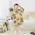 thumbnail image 6 of FORMRS Wearable Blanket Hoodie with Sleeves for Kids Cozy Flannel Sweatshirt, Yellow Halloween Cat Pattern, 6 of 7