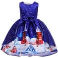 thumbnail image 1 of Robe de Noël pour Filles Bébé Enfants Filles Robe de Noël Père Noël Imprimé Robe Princesse, 1 of 8
