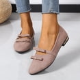 thumbnail image 6 of Womens Mary Jane Flats Khaki Pointed Toe Velvet Comfortable Slip On Shoes with Bow US 5.5-9,Size 6, 6 of 9