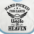 thumbnail image 4 of Inktastic Handpicked for Earth by My Uncle in Heaven with Angel Wings Boys or Girls Baby Bib, 4 of 4