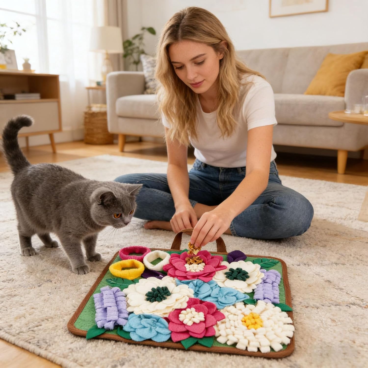 Snuffle Mat for Dogs – Interactive Feeding Puzzle Toy for Slow Eating, Portable & Machine Washable Food Mat, Mental Stimulation & Anxiety Relief for Small Dogs & Cats