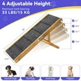 thumbnail image 4 of 2025 Upgraded Dog Ramp for Couch, Foldable Small Dog Ramp for Low Bed, 4 Adjustable Height from 13'' to 21", Portable Stable Pet Step with Non-Slip Pad, Pet Ramps Use for Couch Stairs, Walnut, 4 of 13