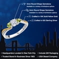thumbnail image 2 of Gem Stone King 925 Silver and 10K Yellow Gold Moissanite Green Peridot and Lab Grown Diamond 3 Stone Engagement Ring for Women | 0.50 Cttw | Gemstone Birthstone | Size 5, 6, 7, 8, 9 | Size 8, 2 of 6