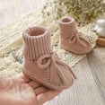 thumbnail image 3 of XIMIN Baby Booties Newborn First Walkers Cozy Shoes Sock Shoes Warm Hand Knit Soft Booties for Toddler Infant Boy Girl Cozy Shoes (6-9 Months, Watermelon Red), 3 of 3