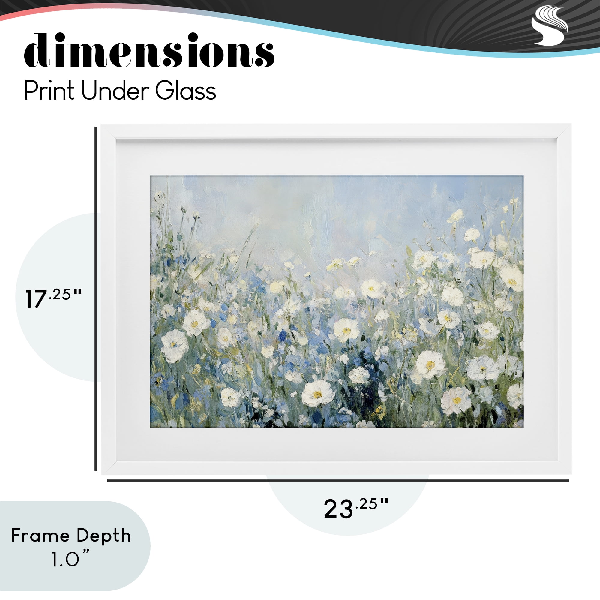 Stupell Industries Meadow Foliage Dream White Framed Print Under Glass, design by Petal Prints Design
