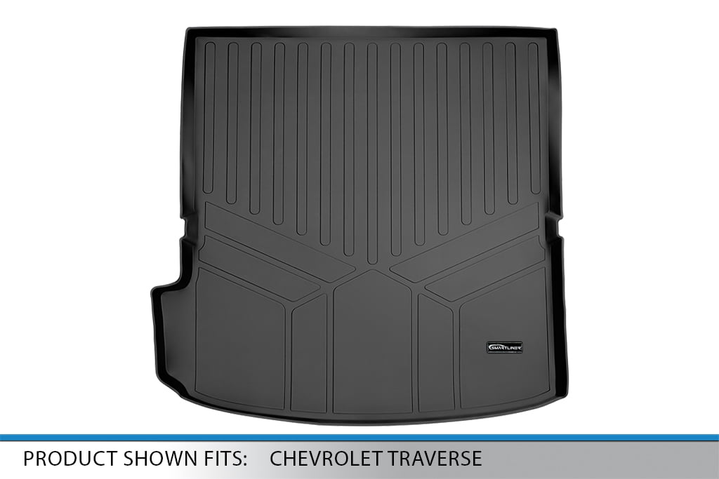 Smartliner SD0343 All Weather Custom Fit Trunk Behind 2nd Row Floor Mat  Cargo Liner for 2018-2021 Chevrolet Traverse, Black