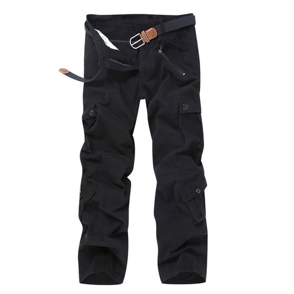 Viikei Mens Pants Clearance Plus Size Pants Men Trousers for Men Loose Multi-Pocket Washed Overalls Outdoor Casual Pants Trousers