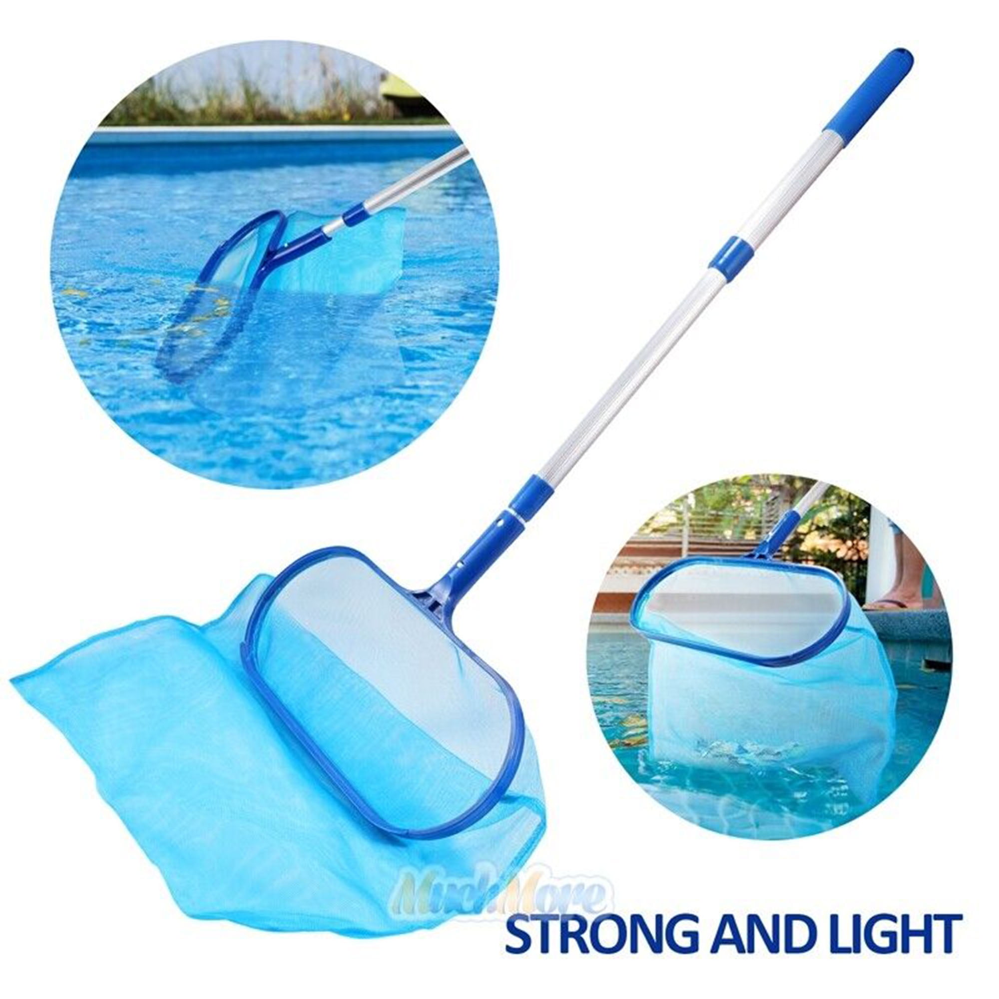 Premium Extra Strong Leaf Skimmer Net Head Cleaner for Swimming Pool Spa Fountain Pond Hot Tub Leaves Bugs Debris Fine Cleaning Maintenance, Blue