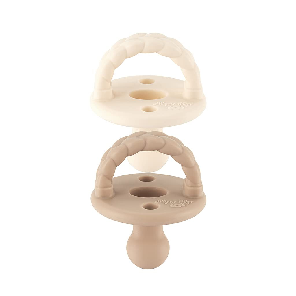 Itzy Ritzy Orthodontic Silicone Pacifier - 6-18m Toast & Buttercream